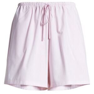 WAYF NWT Pink Stripe Lounge Pajama Shorts Pull On Pockets Striped Pink White M